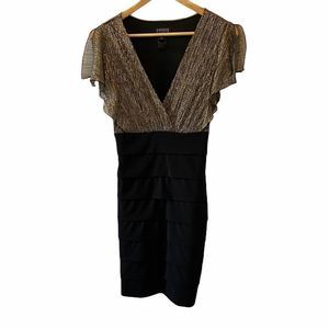 ENFOCUS Studio Metallic Top Deep V Tier Dress 8